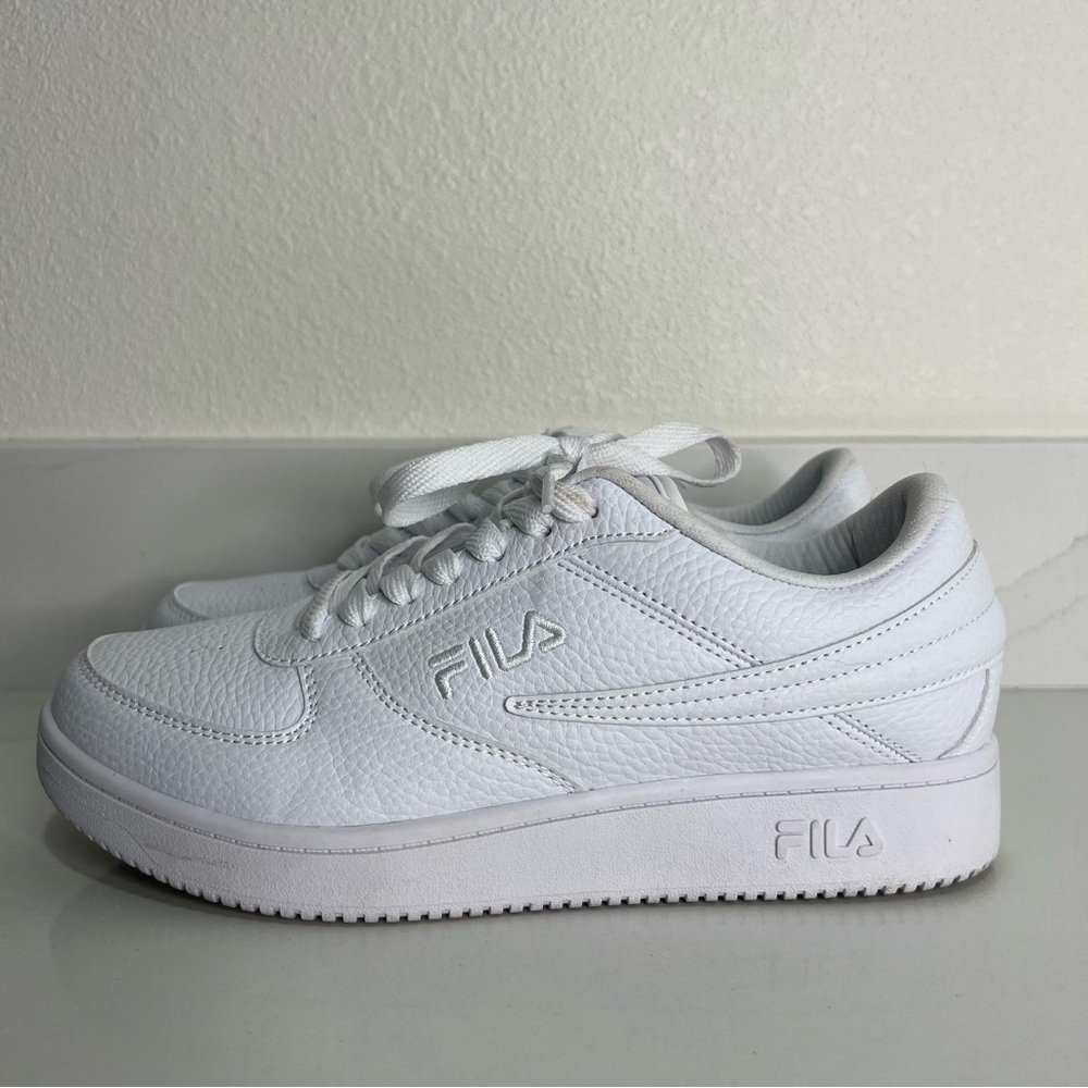 FILA Mens A Low White Casual Trainers Running Lace Up Sneakers Shoes Size 8.5